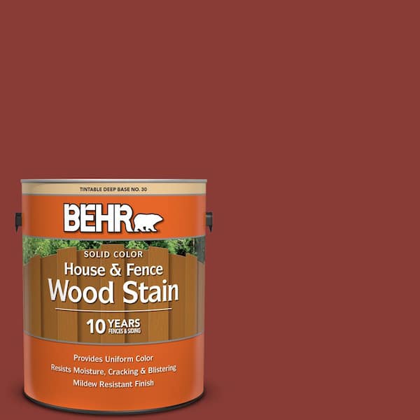 BEHR 1 gal. #PPF-30 Deep Terra Cotta Solid Color House and Fence Exterior Wood Stain