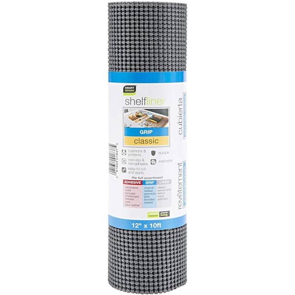 Smart Design Premium Cool Gray 12 in. D x 240 in L Checkered Non-Slip,  Drawer and Shelf Liners (1-Pack) 8729098 - The Home Depot
