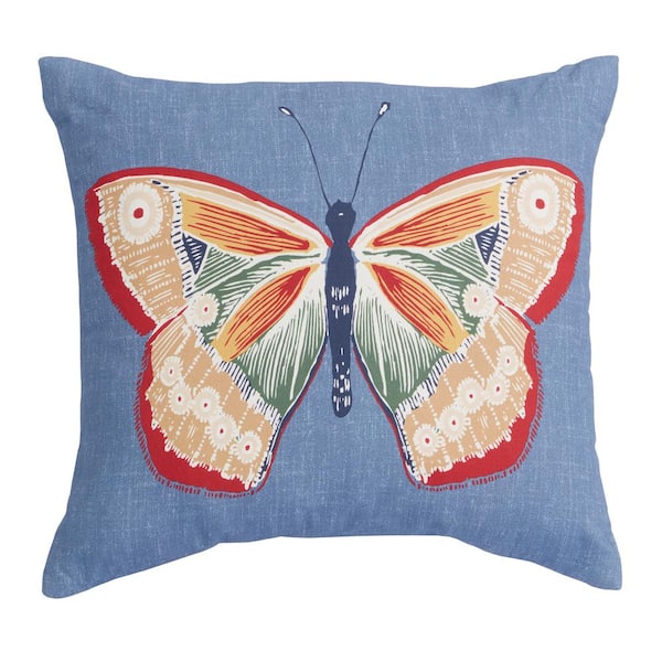 Hampton Bay Lake Buttefly Outdoor Throw Pillow