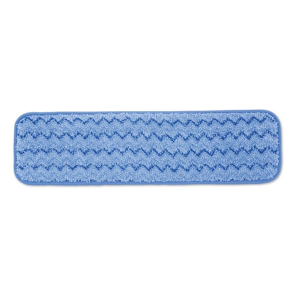 Rubbermaid Commercial Products 18 in. Microfiber Wet Room Pad Split Nylon/Polyester Blend in Blue (12/Carton)