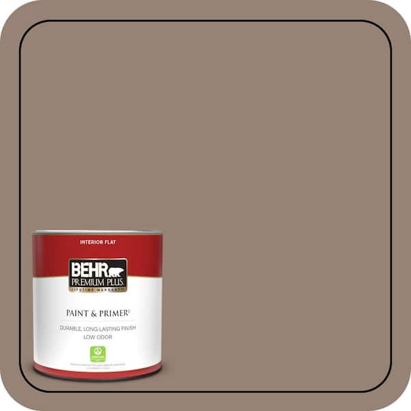 BEHR PREMIUM PLUS 1 qt. #N230-5 Dry Brown Flat Low Odor Interior Paint & Primer