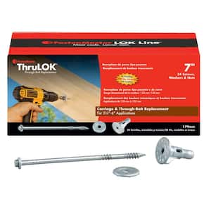 ThruLok 1/4 in. 7 in. External Hex Drive, Hex Head Wood Screw Bolt Fastening System (24-Pack)