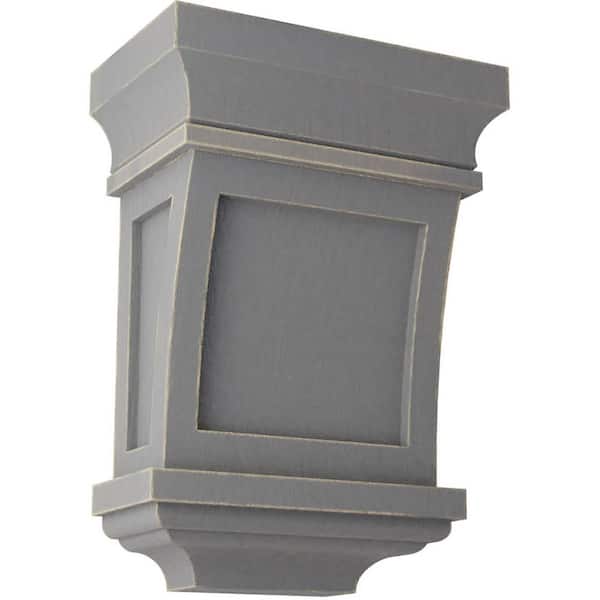 Ekena Millwork 5 in. x 7 in. x 3 in. Pebble Grey Santa Fe Wood Vintage Decor Corbel