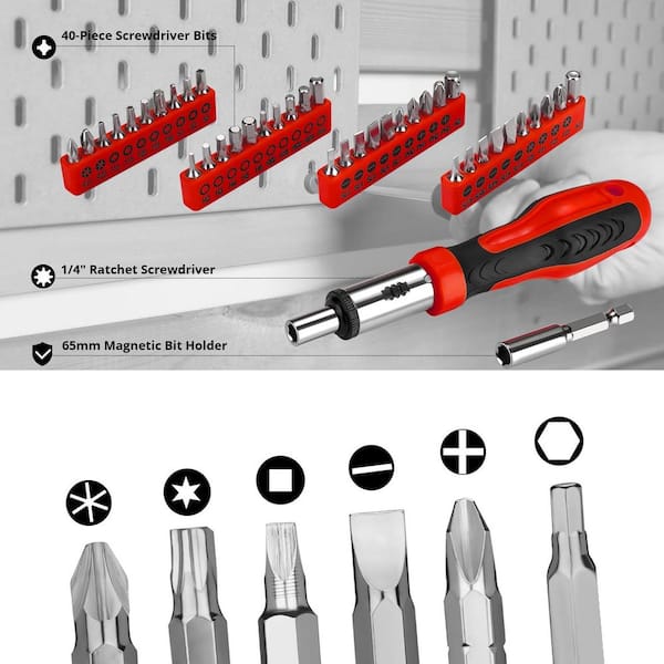 Laybus Red High-Grade Steel 228 Piece Home Tool Kit, Household