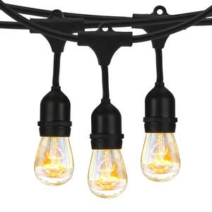 Ambience Pro 7-Light 24 ft. Black Indoor/Outdoor Plug-In Hanging Incandescent 11-Watt S14 Bulb String Lights