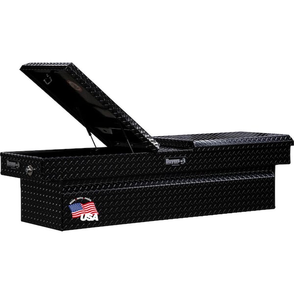 BUYERS PRODUCTS 23 in. x 20 in. x 71 in. Black Diamond Tread Aluminum Crossover Gull Wing Truck Tool Box