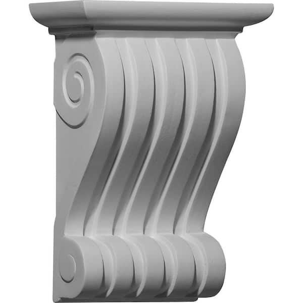 Ekena Millwork 6-1/2 in. x 3-3/8 in. x 9 in. Primed Polyurethane Leandros Corbel