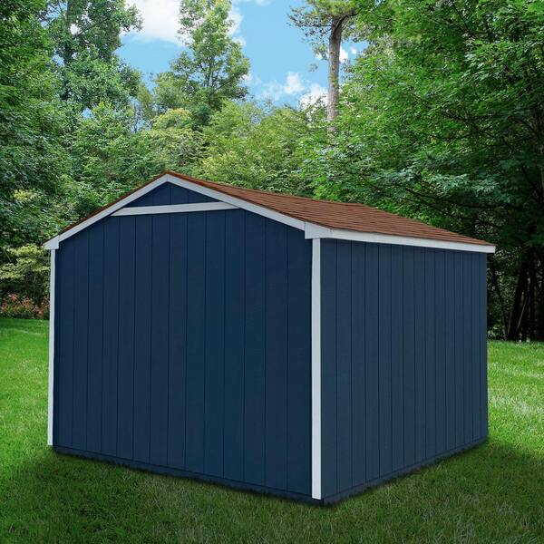 Handy Home Products Installed Princeton 10 Ft X 10 Ft Wood Storage Shed With Driftwood Shingles 0 The Home Depot