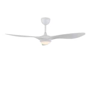48 in. White Integrated LED Modern Noiseless Reversible Ceiling Fan Light with Timer and Remote Control