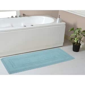 Opulent Reversible 100% Cotton Bath Rugs Set, Mat Non Slip, 21 in. x54 in. Runner, Aqua
