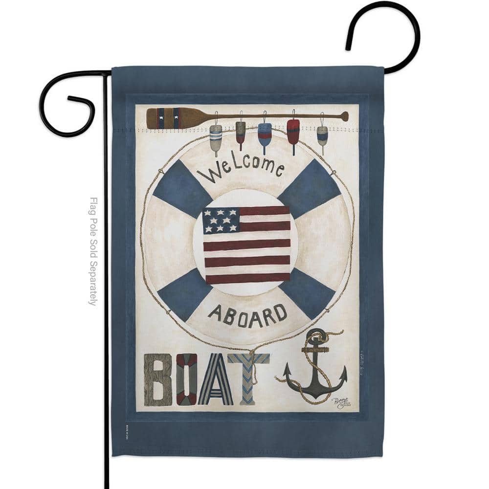 Breeze Decor 13 in. x 18.5 in. Aboard Nautical Garden Flag 2