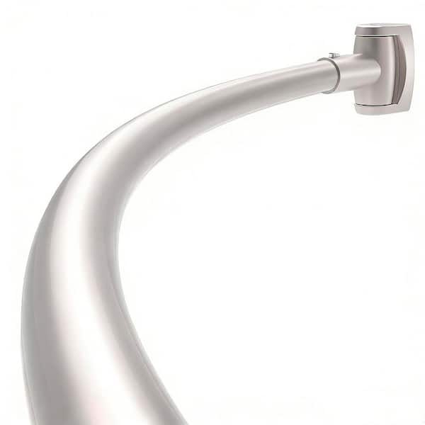 76 in. Brushed Nickel Curved Shower Curtain Rod 33-76 in. Adjustable Splicing Design, Rust Proof Stainless Steel