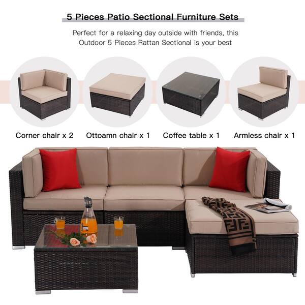Rattan Outdoor Furniture Sofa Set, Brayden Outdoor Furniture