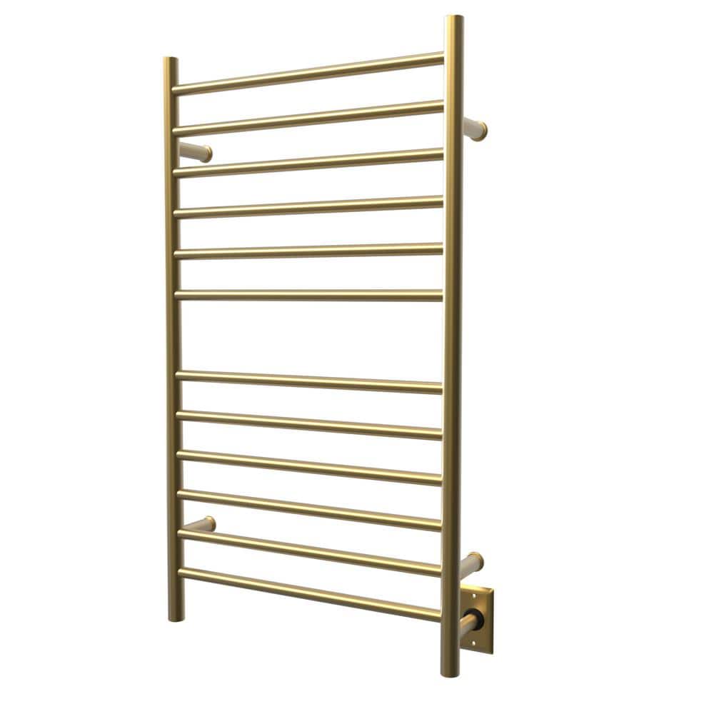 Radiant Satin Brass Wall Mounted Stainless Steel Towel Warmer