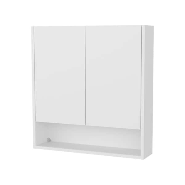 24.8 in. W x 25.8 in. H Rectangular White MDF Surface Mount Medicine Cabinet without Mirror, with Two Doors