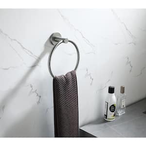 3-Piece Bath Hardware Set, Towel Ring and 2-Piece Towel Hooks and Mounting Hardware in Stainless Steel Brushed Nickel