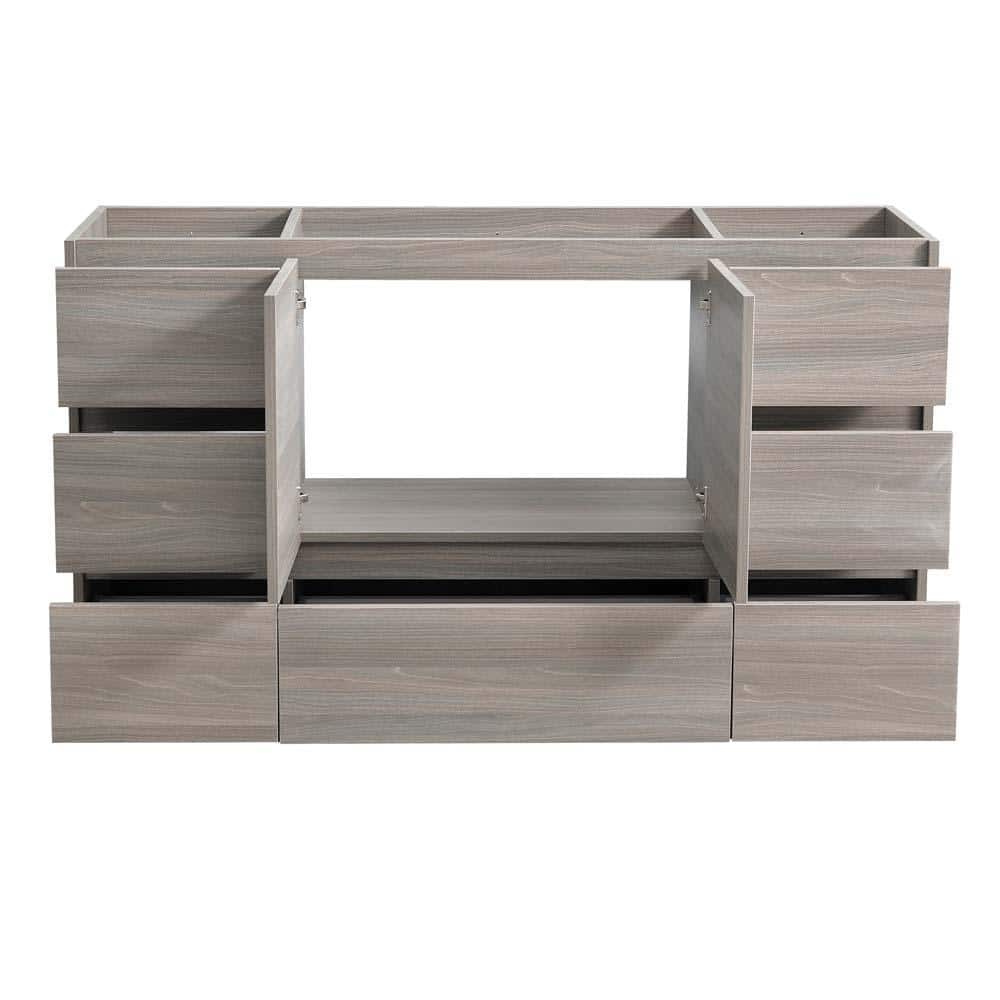 Lazzaro 60" Gray Solid Wood Freestanding Bathroom Vanity Cabinet