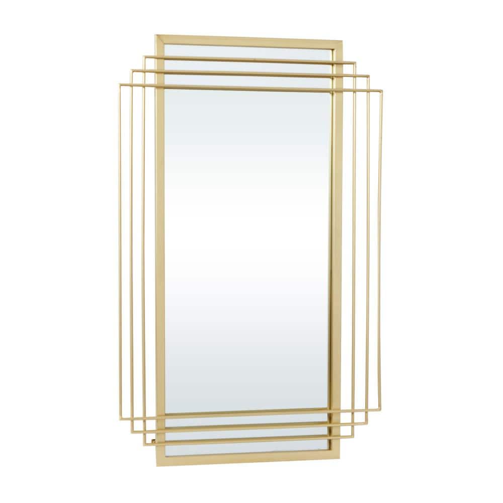 Elegant Rectangular Wood and Gold Dresser Wall Mirror 24" x 36"