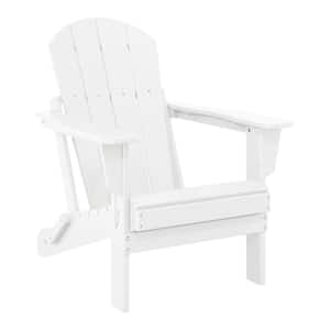 Laguna Fade Resistant Outdoor Patio HDPE Poly Plastic Classic Folding Adirondack Lawn Chair in White