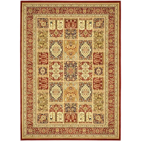 SAFAVIEH Lyndhurst Multi/Red 9 ft. x 12 ft. Border Antique Floral Area Rug