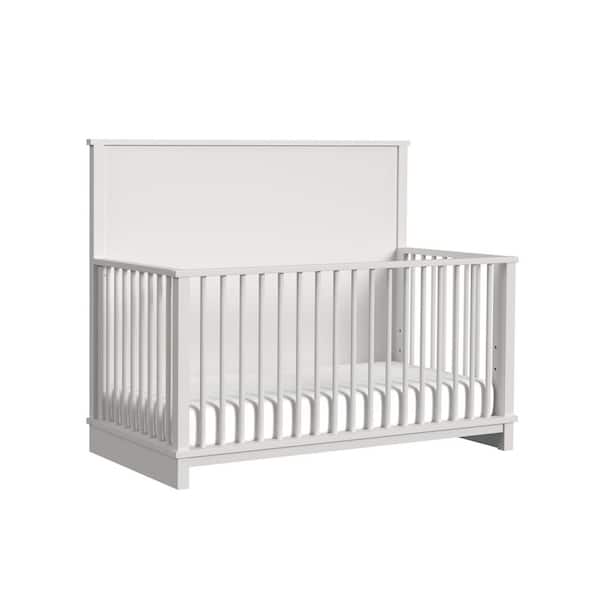 Cassian White Crib with Guard Rail