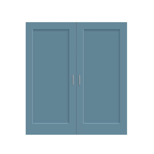CALHOME 48 in. x 80 in. 1-Panel Hollow Core Dignity Blue Composite