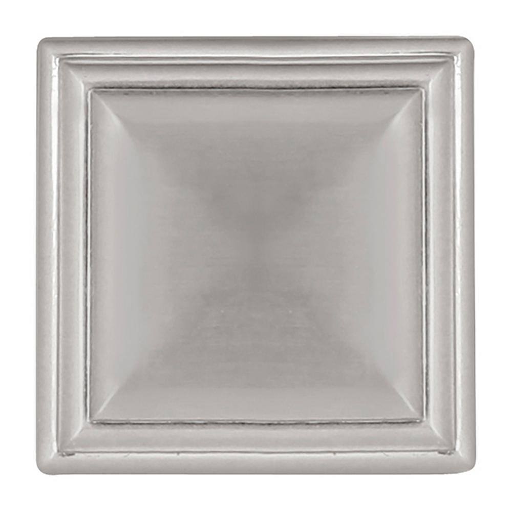 Somerset Brushed Nickel Square Cabinet Knob 1-1/8"
