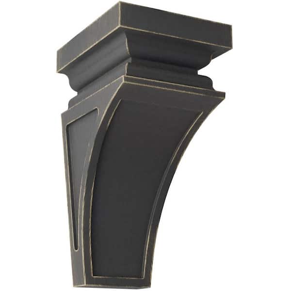 Ekena Millwork 4 in. x 8 in. x 4-3/4 in. Black Small Nevio Wood Vintage Decor Corbel