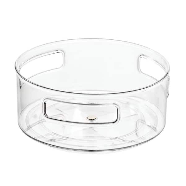 iDesign Clarity Turntable 9 in. with Handles Clear Recycled Plastic