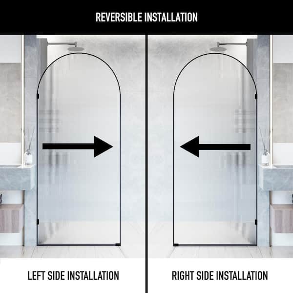 VIGO Arden 34 in. W x 78 in. H Framed Fixed Shower Screen in Matte