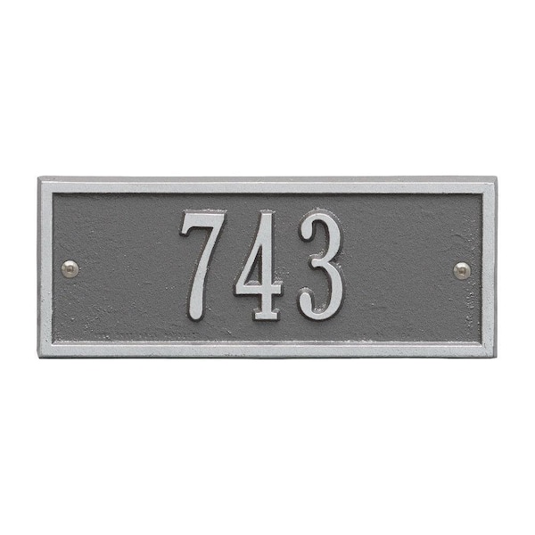 Whitehall Products Hartford Rectangular Pewter/Silver Petite Wall 1-Line Address Plaque