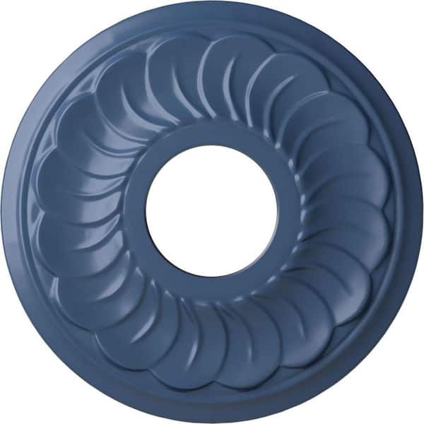 Ekena Millwork 1" x 11-3/4" x 11-3/4" Polyurethane Jet Blackthorne Ceiling Medallion , Hand-Painted Americana