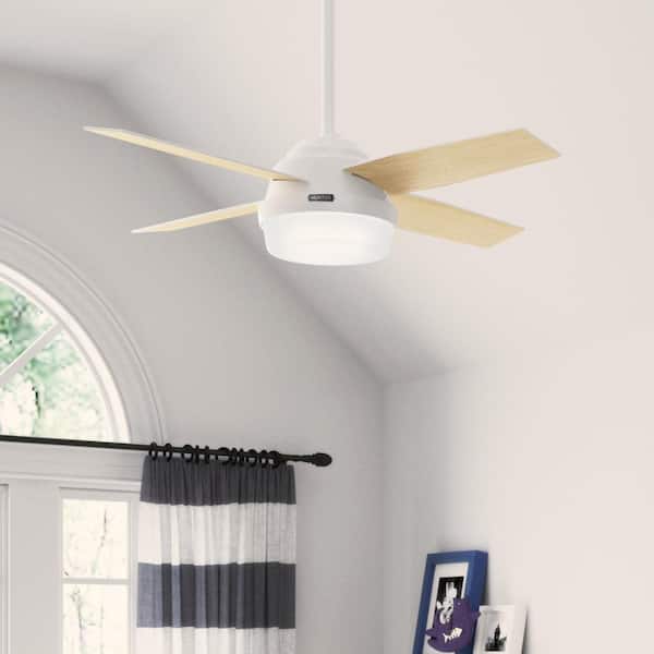 Dempsey 44 in. Fresh White Indoor Ceiling Fan with LED Light Kit and Handheld Remote