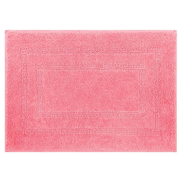 Resort Collection Plush Shag Chenille 17 x 24 Bath Mat, Coral