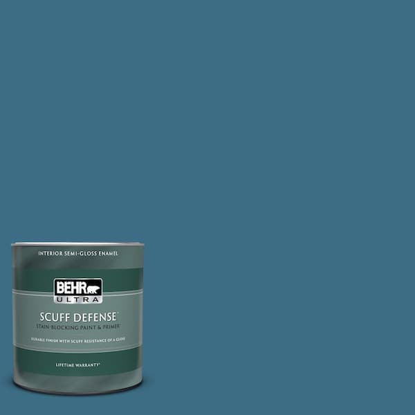 BEHR ULTRA 1 qt. #S490-6 Bering Wave Extra Durable Semi-Gloss Enamel Interior Paint & Primer