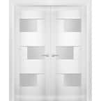 Sartodoors 60 in. x 80 in. Single Panel White Finished Pine Wood ...