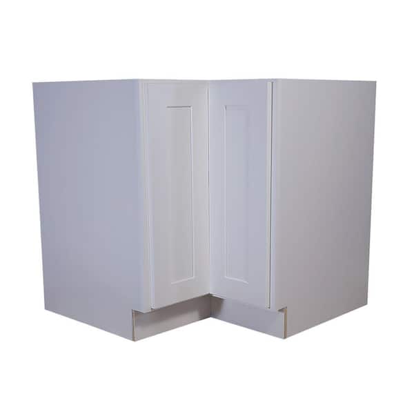 Design House Brookings Plywood Assembled Shaker 36x34.5x24 in. 2-Door Lazy Susan Corner Kitchen Cabinet in White