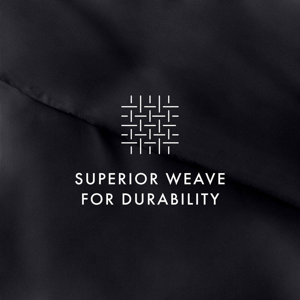 Black Twin Soft Brushed Microfiber Duvet Cover Set