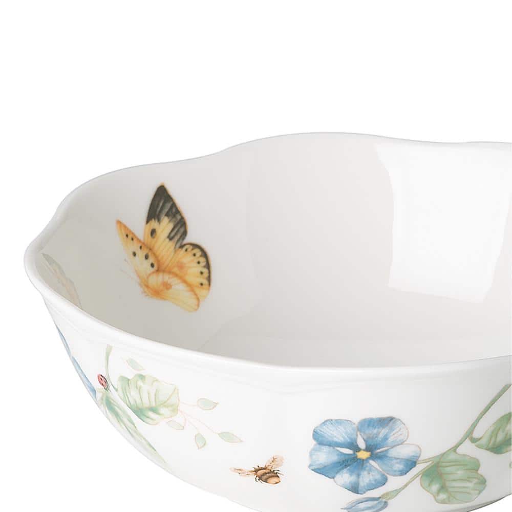 Butterfly Meadow White Ceramic All-Purpose Bowl Set (Set of 4)