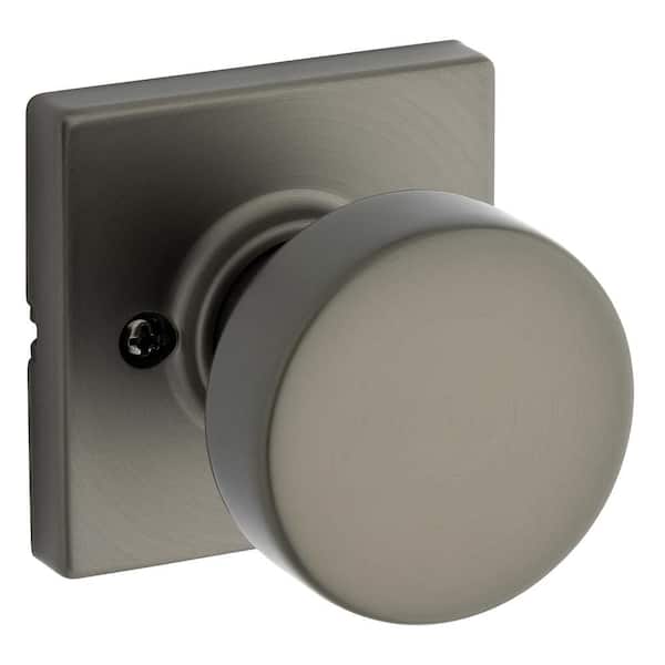 Kwikset Pismo Gunmetal Square Rose Half 2.19 in. Dummy Round Door