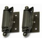 1-1/2 in. x 2-3/4 in. Solid Brass Adjustable Half Surface Screen Door Hinge  with Ball Finials in Antique Brass (1-Pair)