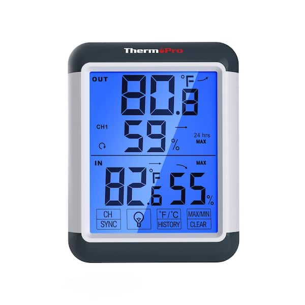 ThermoPro Hygrometer Indoor Thermometer for Home (iOS & Android) Bluetooth  Hygrometer Thermometer Range TP358W - The Home Depot