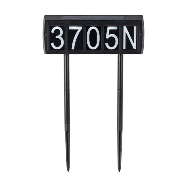 GAMA SONIC Solar Address Sign with Dual Color LEDs, Numbers, and Letters N, S, E, W