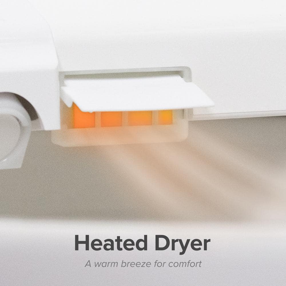 White Electric Bidet Toilet Seat with Heated Water and Touch Control