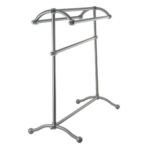 Vintage 4-Bar Freestanding Towel Rack in Brushed Nickel