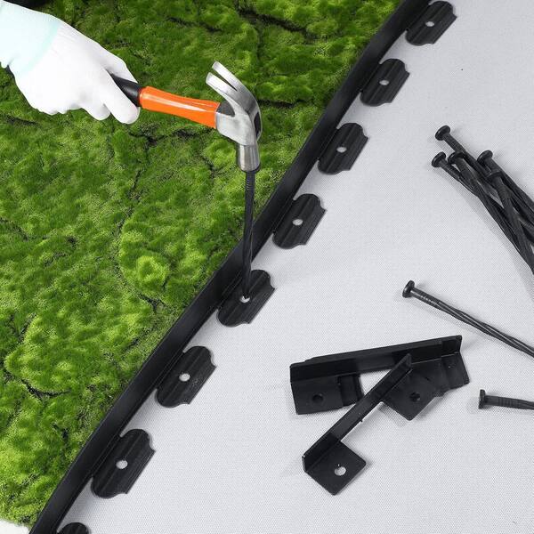 SenQWFa 148 ft. x 2 in. No Dig Black Plastic Border Landscape