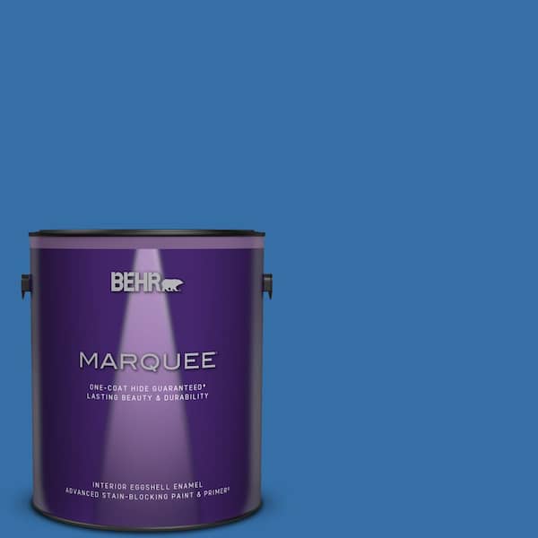 BEHR MARQUEE 1 gal. #P520-6 Mega Blue One-Coat Hide Eggshell Enamel Interior Paint & Primer