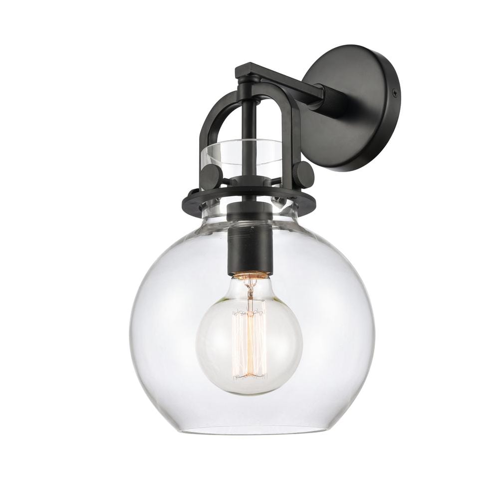 Newton Sphere 1-Light Matte Black Wall Sconce with Clear Glass Shade price history on PriceWatchPro
