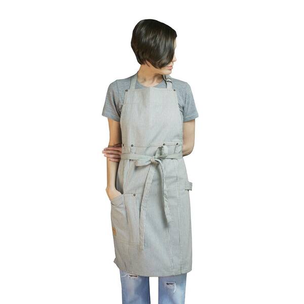 ASD Living Railroad Stripe Denim Adult Butcher Apron 01-275 - The