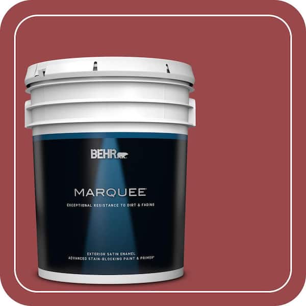 BEHR MARQUEE 5 gal. #150D-7 Regal Red Satin Enamel Exterior Paint & Primer